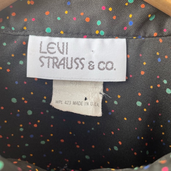 Levi Strauss & Co. Vintage RARE 80s Button Down Rainbow Dot Long Sleeve USA Made - Picture 3 of 4